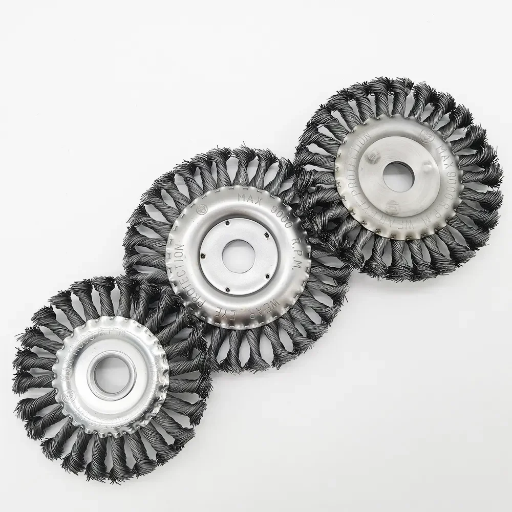 Brass Wire Wheel Brush. Circular industrial wire round disc. Polishing brush for various applications