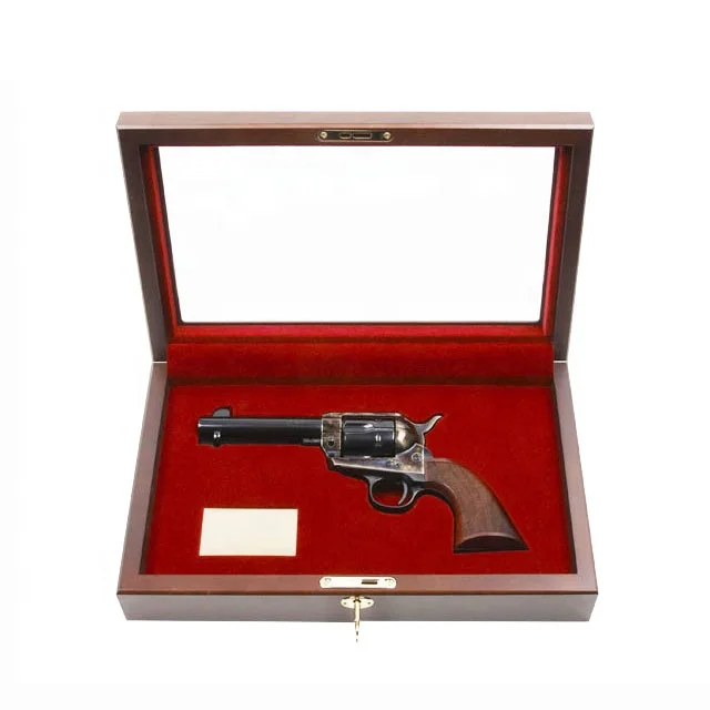 luxury solid mahogany wooden gun gift storage box
