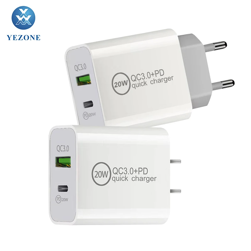  Новое поступление 2021 быстрое зарядное устройство на 20 Вт сетевое PD usb-c для Huawei iphone и xiaomi QC3.0 адаптер