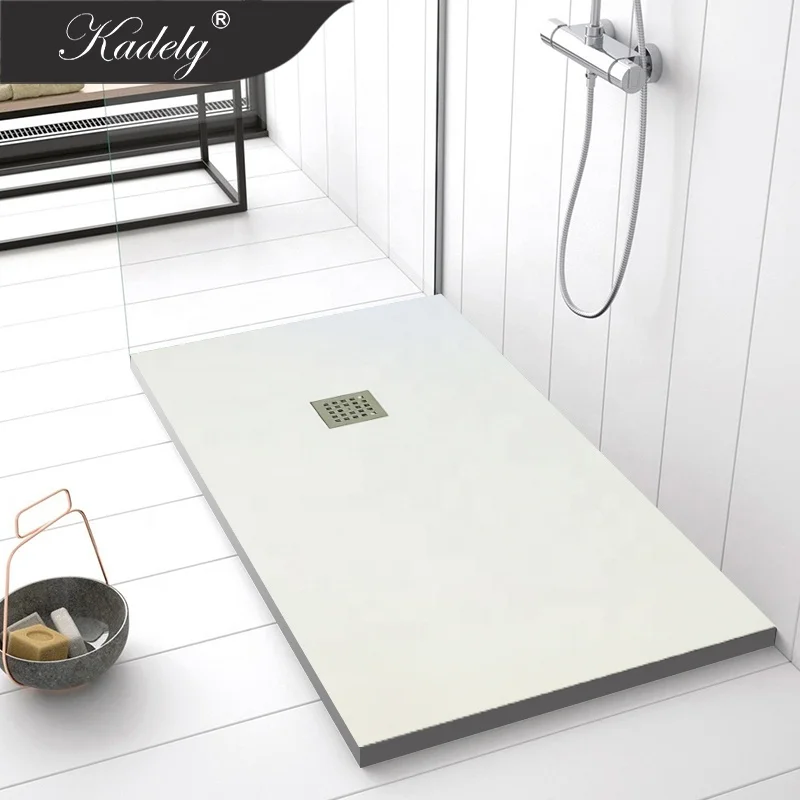 Factory Price Modern Style Bath Anti-Slip White Rectangle Shower Base Pan Long Artificial Stone Resin Shower Tray