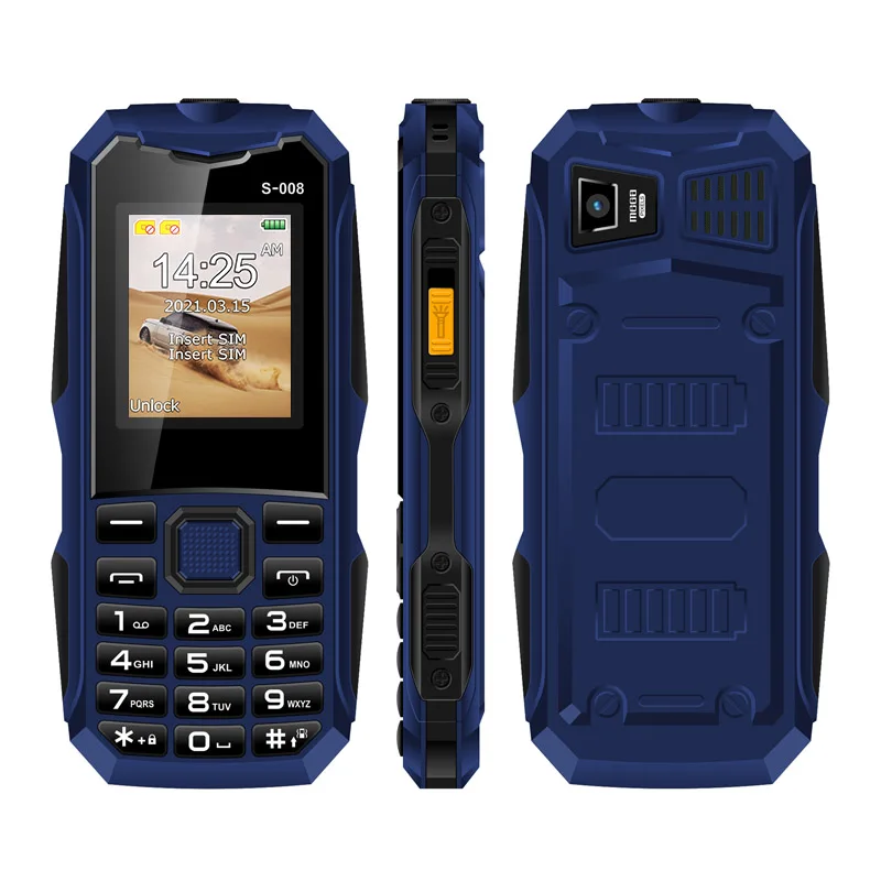 GSM Dual SIM card OEM cellphones Rugged style wholesale feature phone S008 Button Top 10 best mobile phones in china