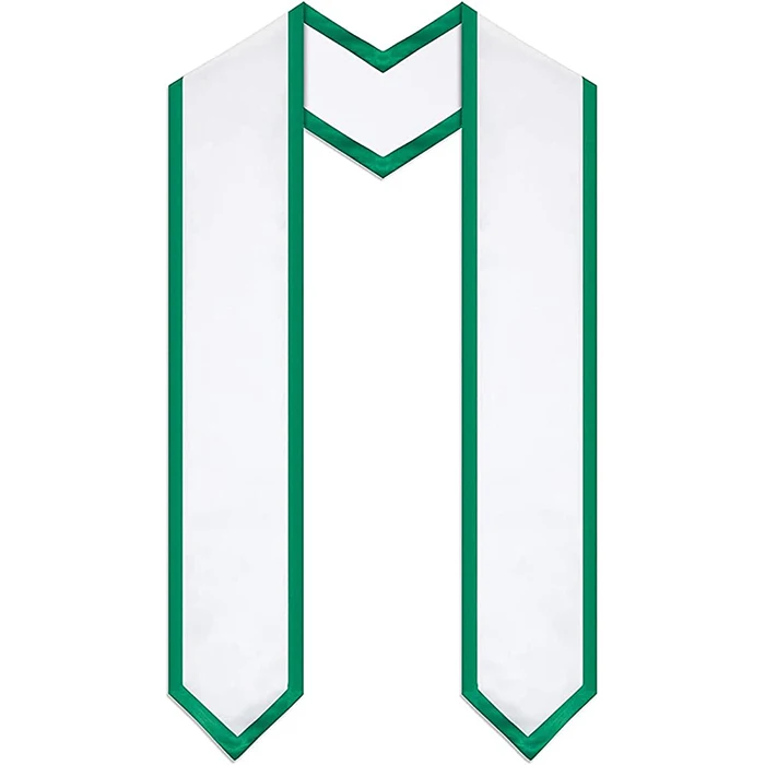 180*15cm White Satin Polyester Sublimation Personalized Honor Shawl Custom Graduation Stoles 72 Inch