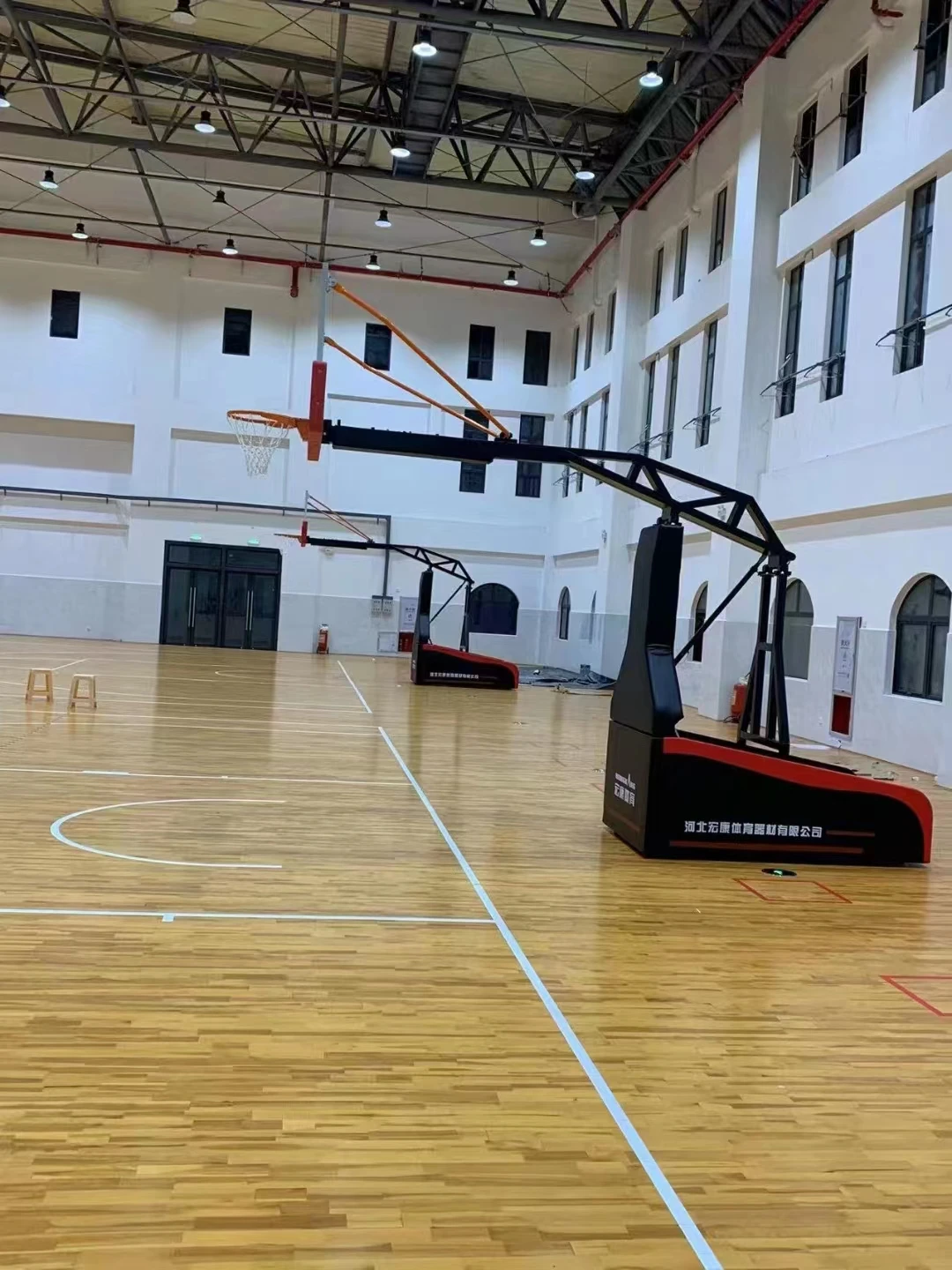 FIBA standard Advanced basketball game stand Manual hydraulic basketball backstop unit basketball hoop stand