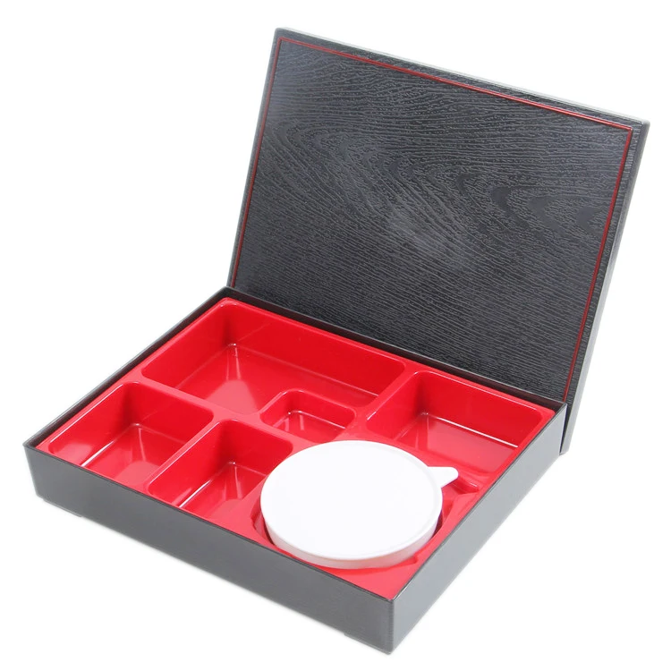 Premium 6 Compartment Traditional Extra Large Bento Box with Soup Insert