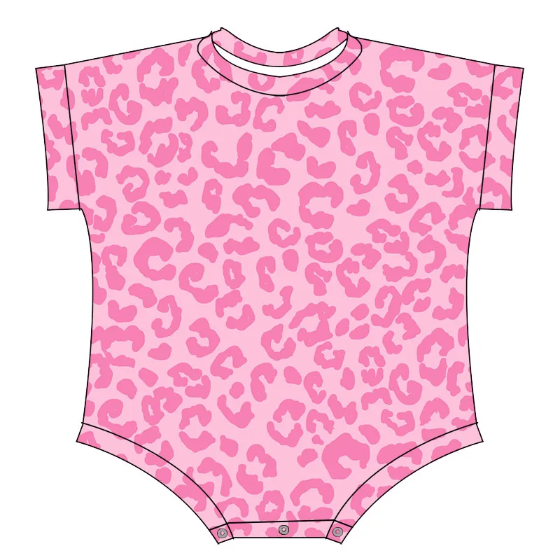 Wholesale Short Sleeve Girl Leotard Summer Autumn Round Neck Baby Romper Patchwork Design Kids Jumpsuit