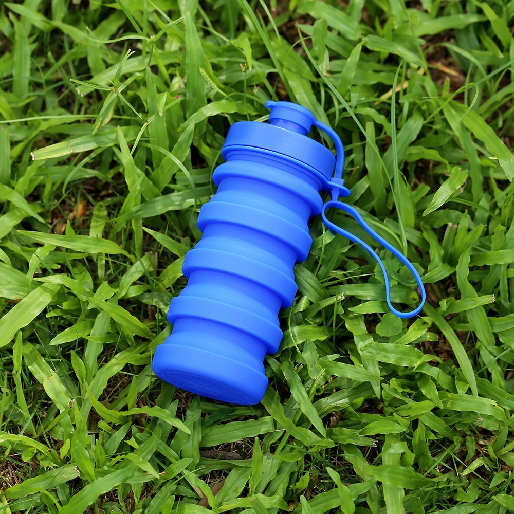 2022 Hot Seller 400ml Silicone Water Bottle Silicone+plastic Camp Classic Foldable Silicone Water Bottles