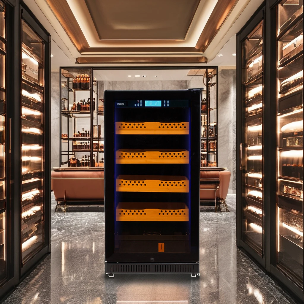 High-end cigar display collection cabinet LED light temperature balanced refrigerator