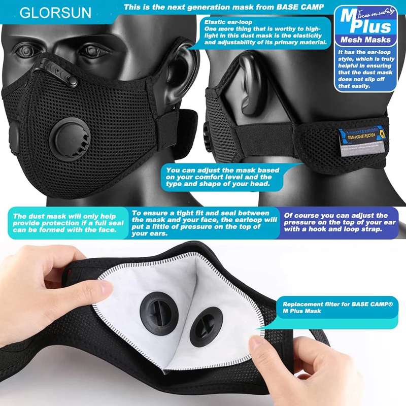 Wholesale custom outdoor sports hiking riding anti dust masks breathable adjustable mesh cycling mask