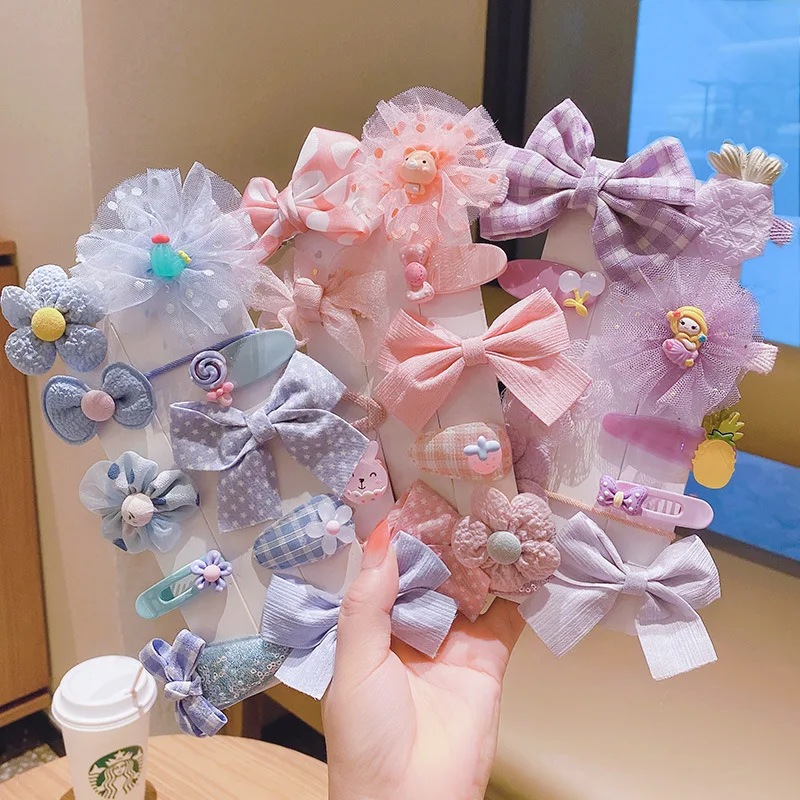 New Design Flower/butterfly knot  gauze Hair Pin/hair ring Kids Princess Handmade Hair Accessories