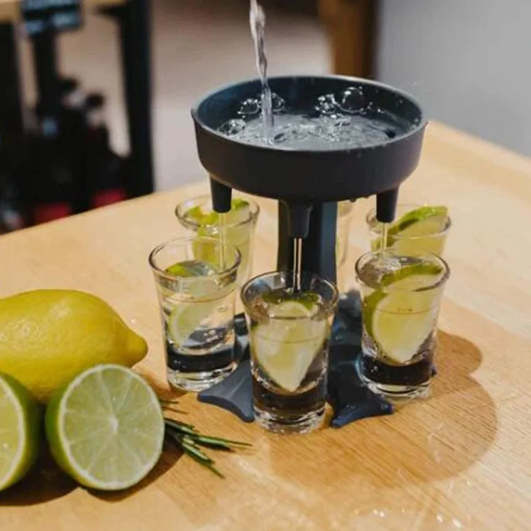  Liquor Dispenser 6 Shot Glass Wine Whisky Beer Holder Drinking Games Tools for Christmas Home Party