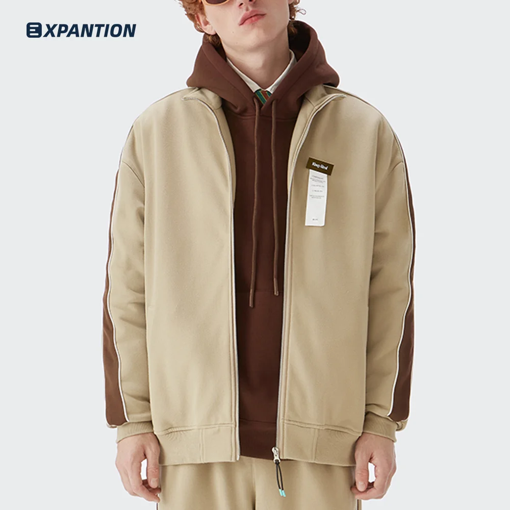 EXP wholesale streetwear hiphop loose casual 330gsm french terry reflective sport hooded winter fleece squid game men jacket