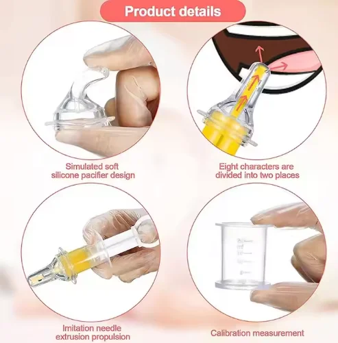 ODM Split Flow Anti Choking Design Infant Fruit Juice Feeder Silicone Baby Medicine Dispenser