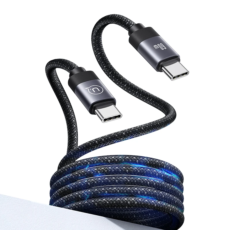USAMS SJ704 1m Fast Charging Type-C to C Magnetic Data Cable for iPhone 60W Multifunction Braid Shielding