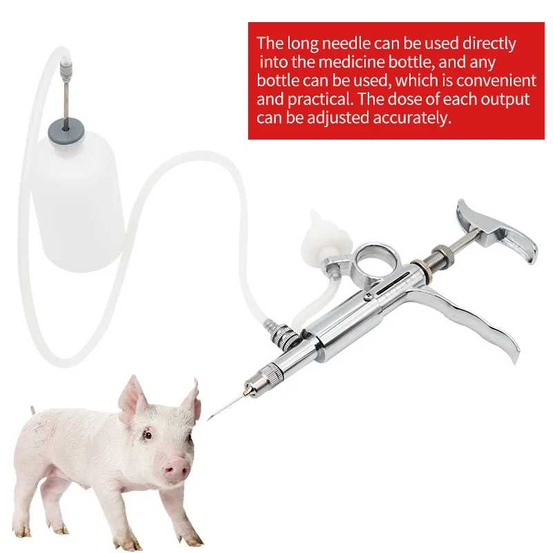 Automatic Animal Husbandry Continuous Syringe Veterinary Equipment With Bottle Inoculation Automatic Syringe For Poultry Animal