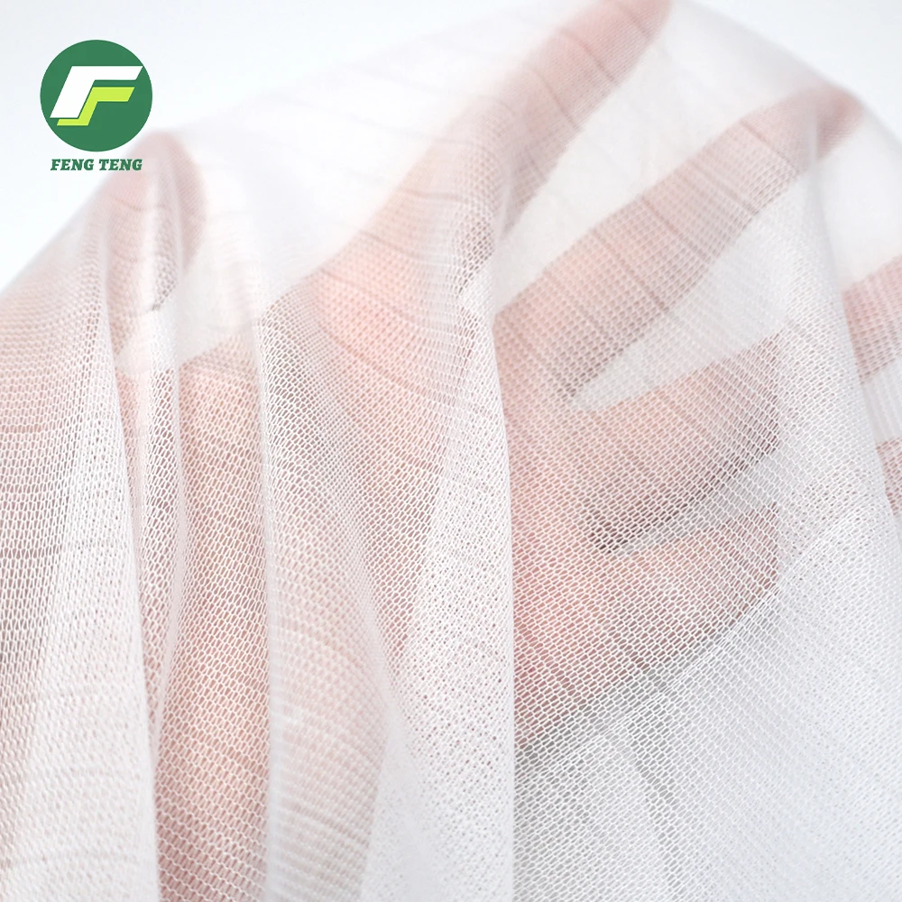 104 75D Polyester Knit Soft Hexagonal Tulle Mesh Net Big Hole Fabric For Leather knitted lining
