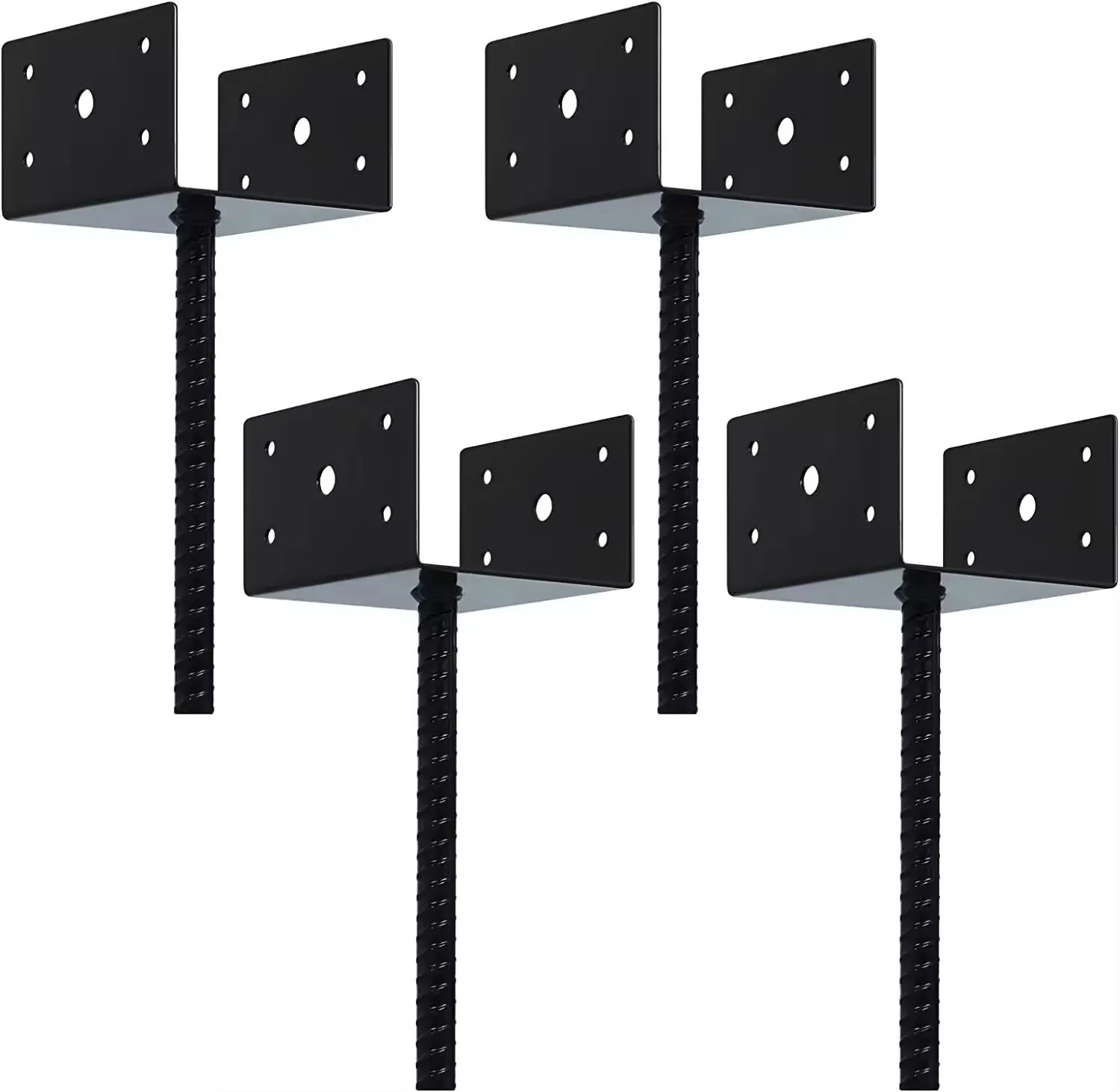 U Shape Fence Post Holder 4 Inches x 4 Inches 4 Pack Concrete Post Anchor Deck Post Base