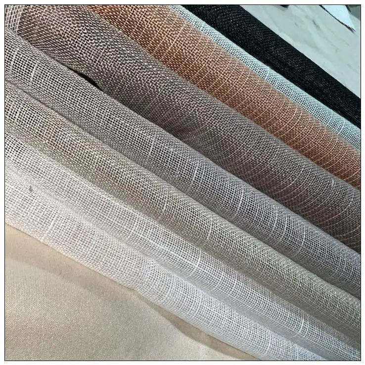 Professional Supplier Doris Slub Tulle fabric 100% Polyester Linen Look Sheer Voile Curtain Fabric Home Textile Fabric