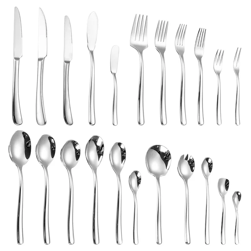 Banquet And Wedding Restaurant Luxury Gold Stainless Steel Cutlery Set Service Knife Fork Spoon Serving Flatware Set