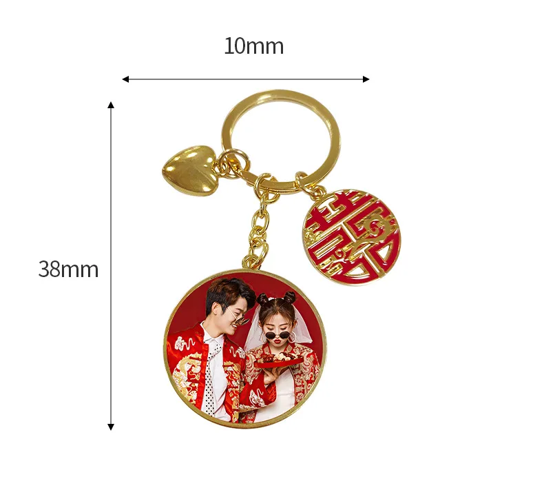 Promotion gifts copper plated metal keychain custom printed logo epoxy coating cute key chains