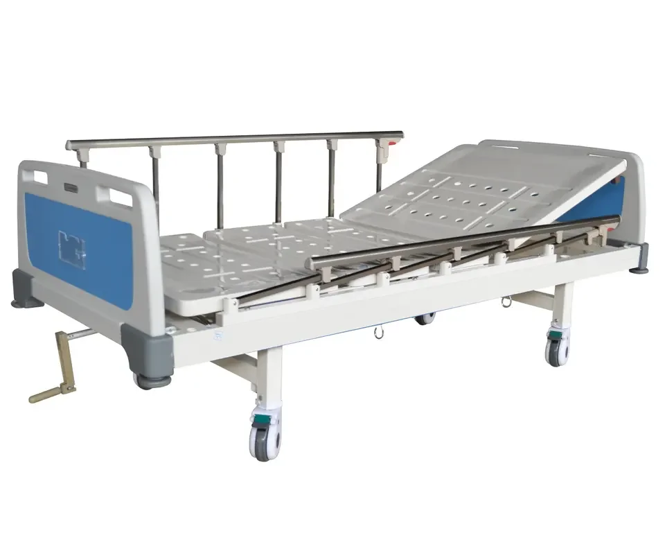 General used common medical bed low price strip frame flat bed single cot bed
