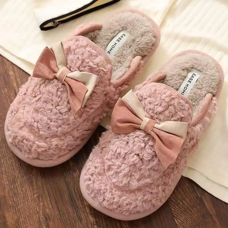 2022 new couple winter home plus flannel cotton slippers non-slip men and women Baotou slippers home ins