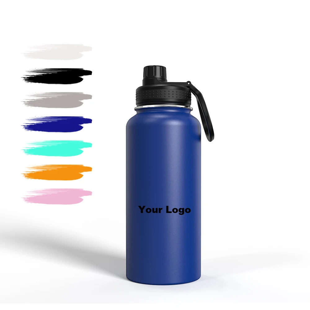 32OZ Amazon Hot Seller Hydro Bottle Flask Wide Mouth Straw Lid  Stainless Steel Reusable Water Bottle Vacuum Insulated