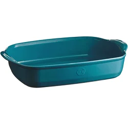 High quality ceramic rectangular binaural casserole for household kitchen with lid bakeware