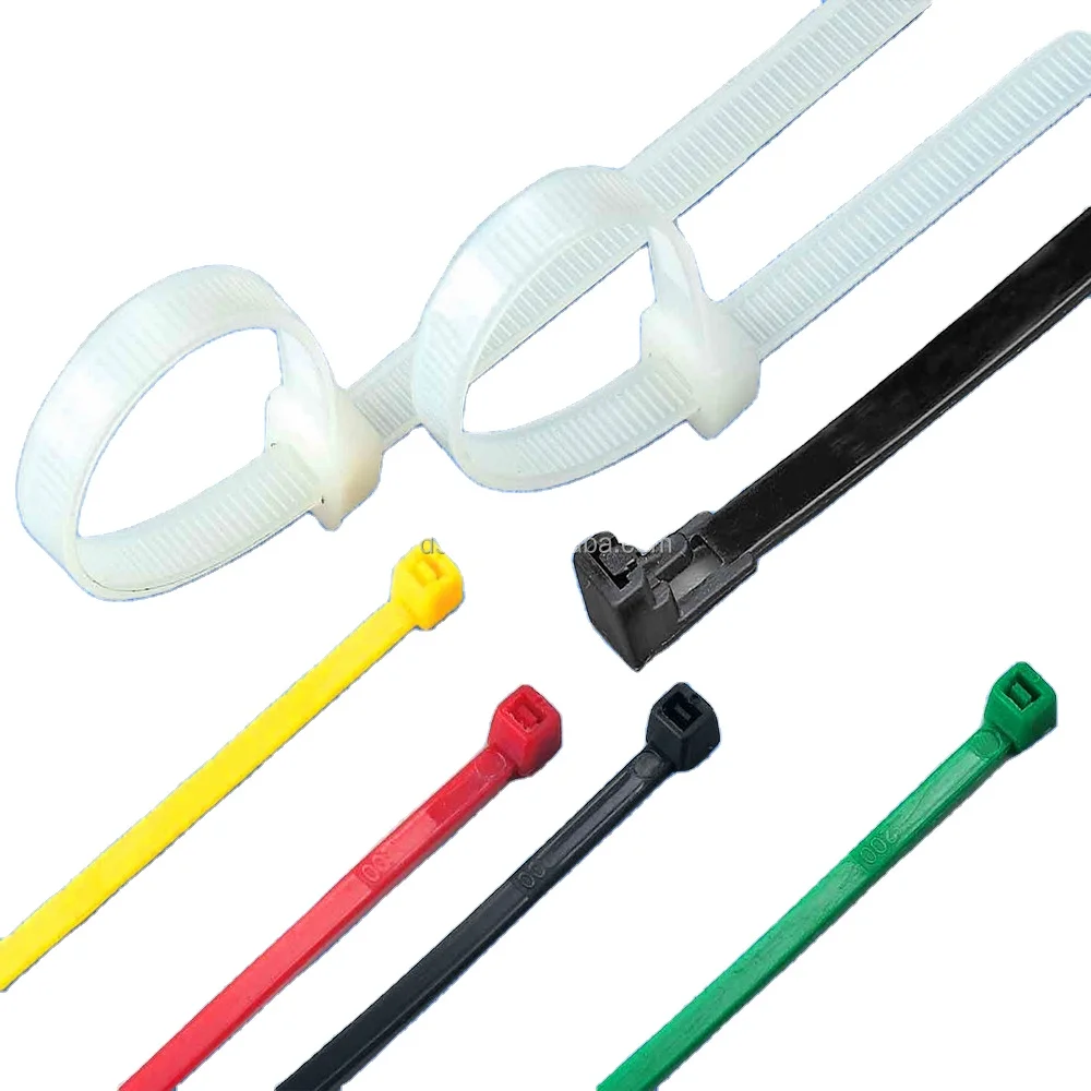 Высококачественная кабельная стяжка нейлоновая желтая черная пластиковая 7 6 мм *