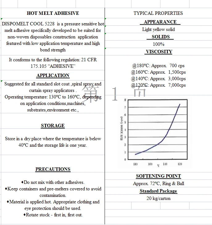 JHC Free Sample Henkel Glue Raw Material For Baby Diapers Adhesive Glue