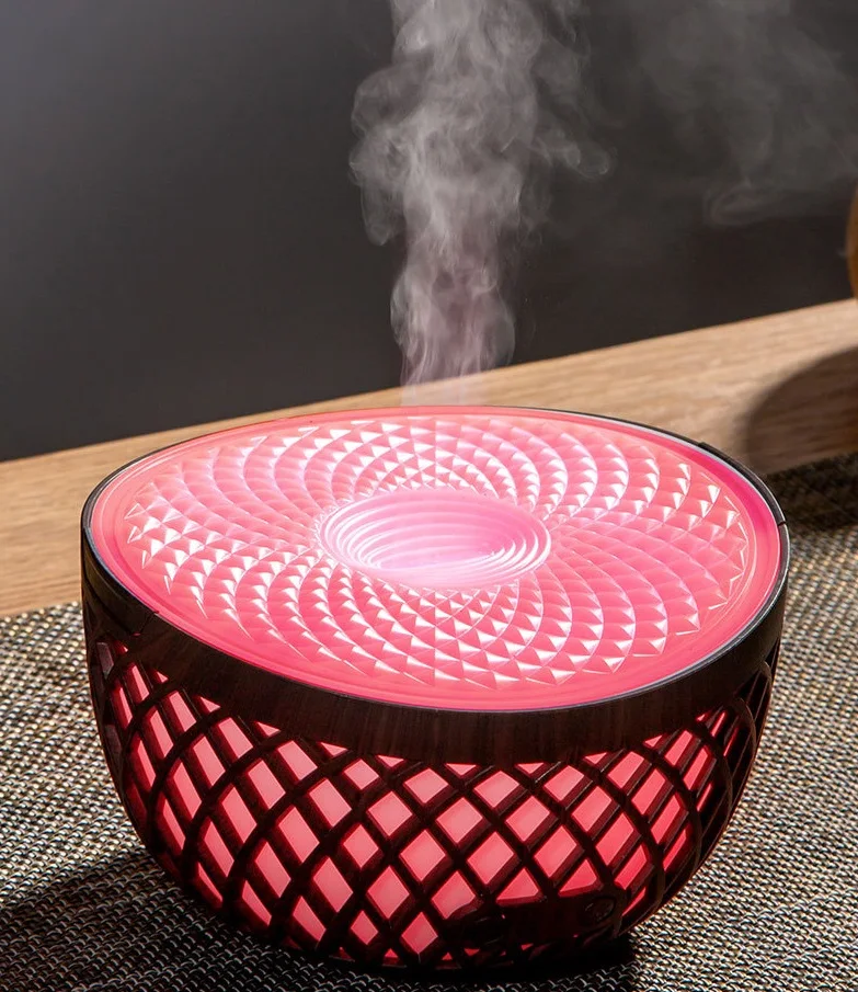 Aromatherapy Dark Wood Grain Essential Oil Diffuser the Middle East Product Night Light Mist Humidifier
