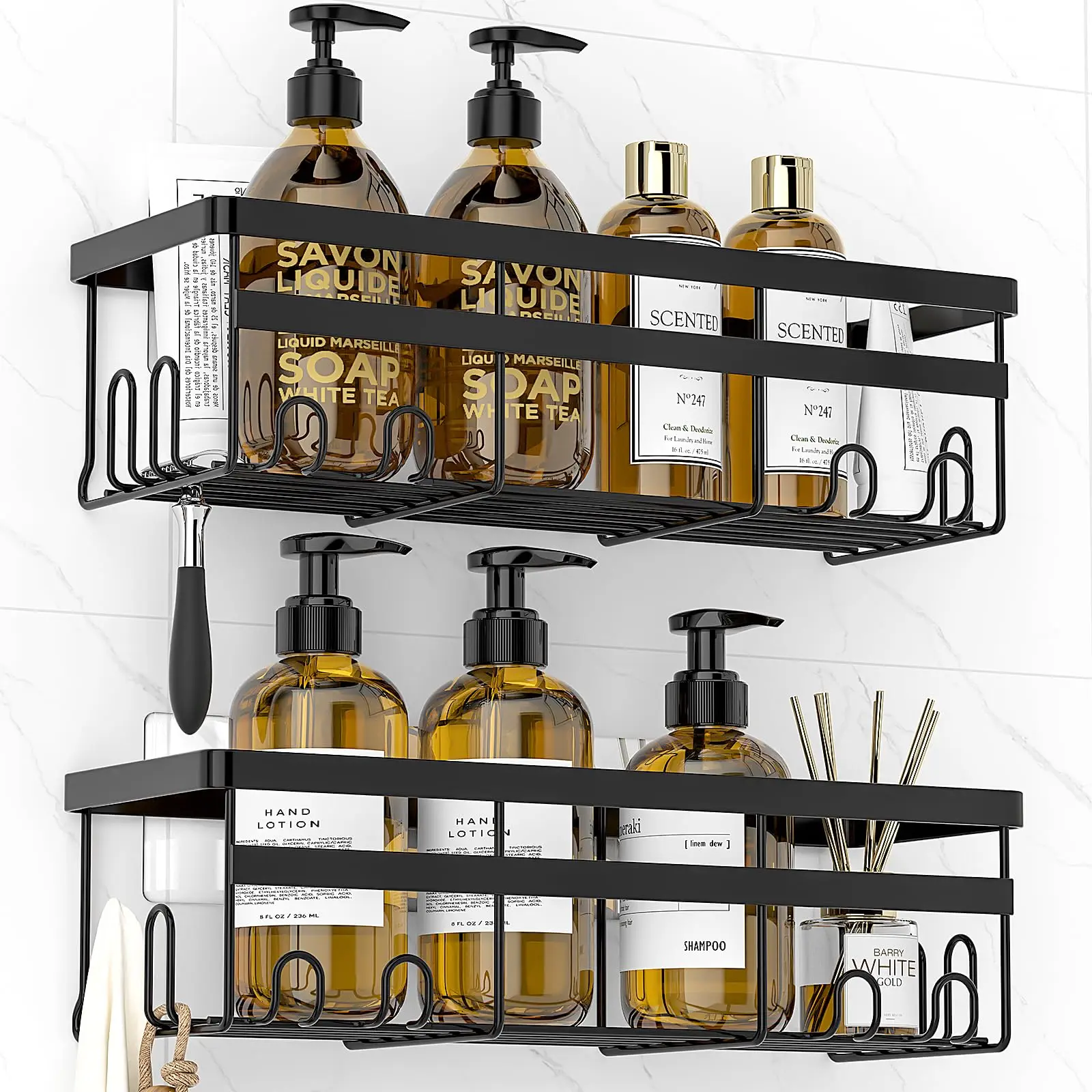 Hanging Bathroom Shelves Storage Rack Corner Shower Caddy No Drilling Adhesive Shower Caddy Bathroom Orgianzer