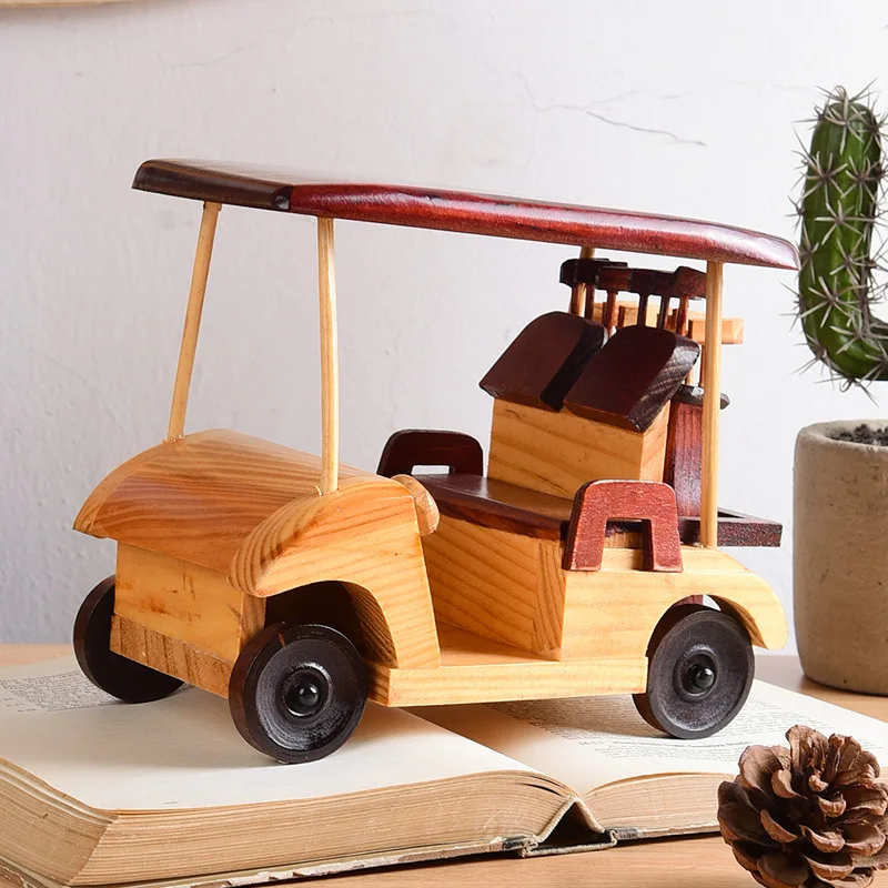 wooden vehicle automobile cars sculpture handcrafted handmade vintage retro classic decorative car toys model collection decor
