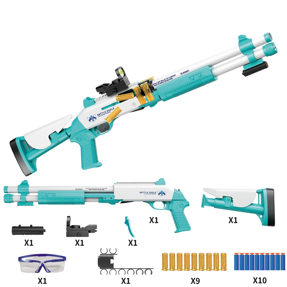 2024 hot selling product metal assembled manual jumping shell softball AWM toys EVA soft bullet gun model armas de fuego real