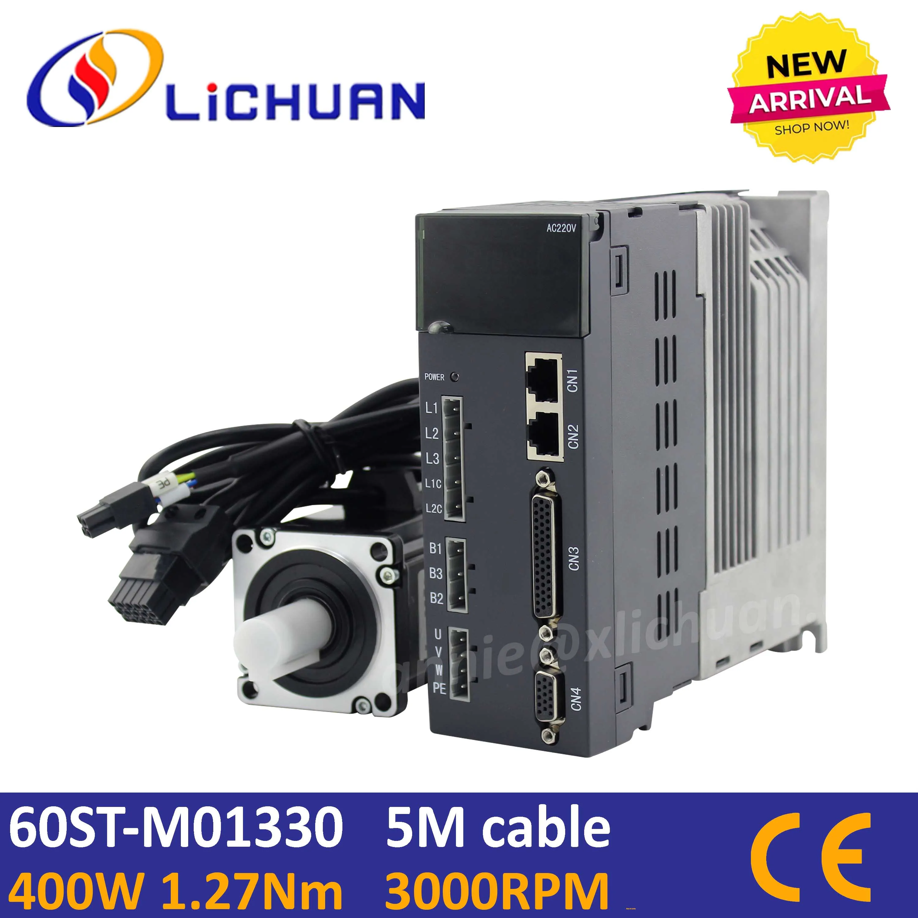 Серводвигатель Lichuan 400 Вт 60ST-M01330 и серводвигатель в комплекте 3000 В переменного тока нм об/мин для машинного двигателя с маской завод
