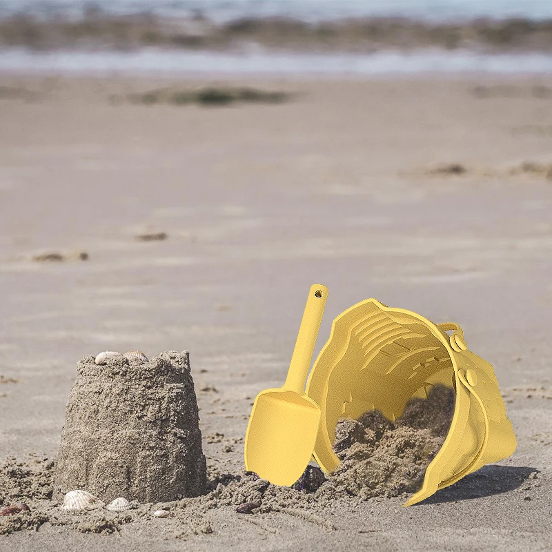 Wholesale BPA FREE Portable Silicone Sand Bucket Toys, Customized Silicone Beach Toys,Silicone Bucket Pail and Spade sets