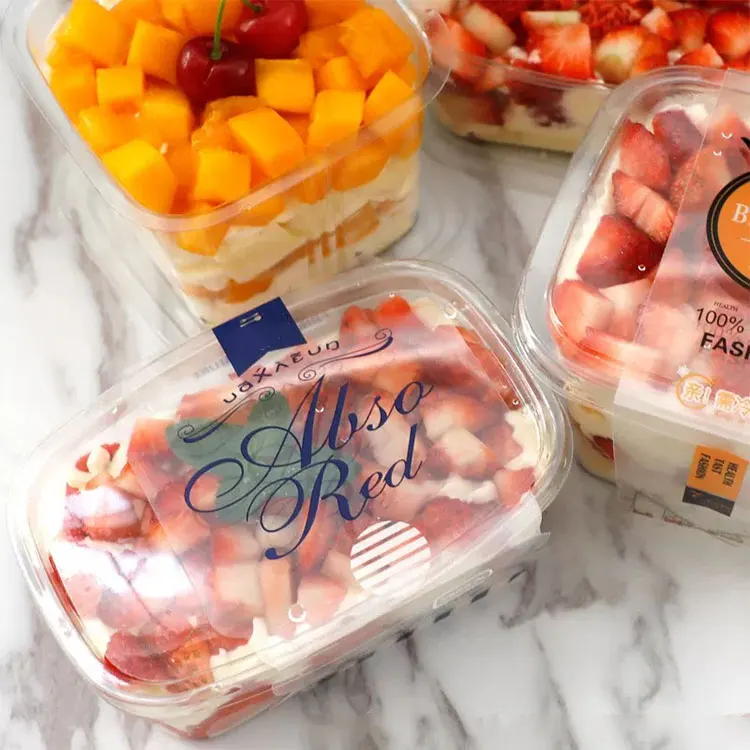 
Disposable Packaging Clear Food Container PP Plastic Square Cake Box 