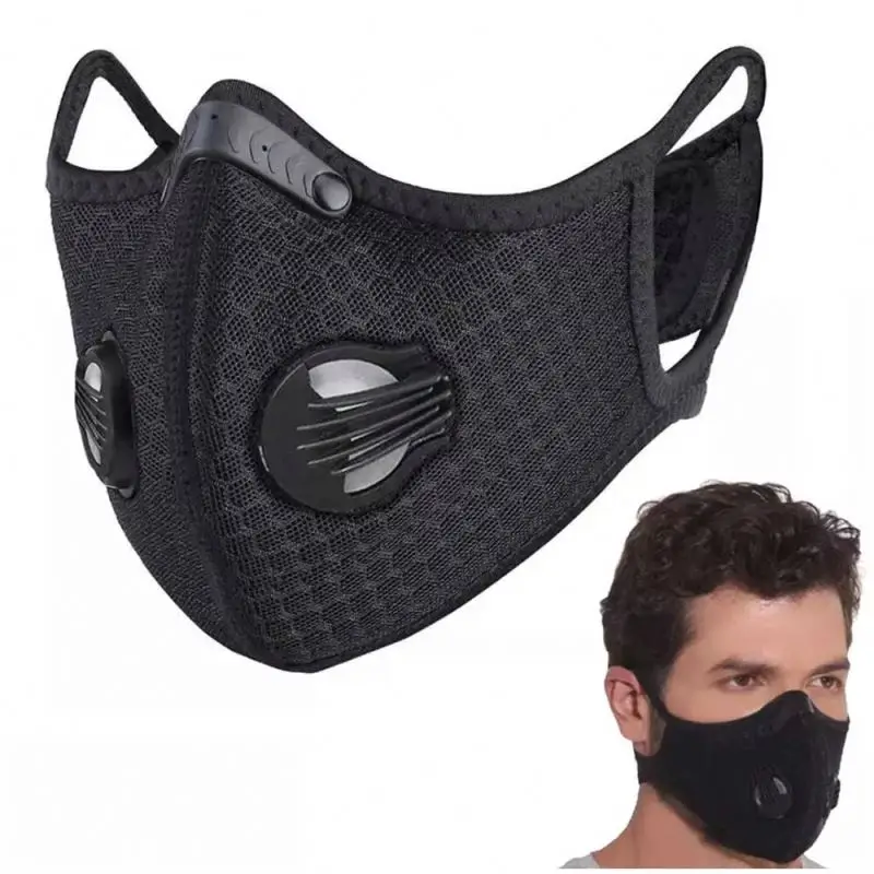 Outdoor Dust Proof Cycling Ski Half Mask Riding Sunblock With Filter Neoprene Activated Carbon Mesh Cloth Training Half Mask
