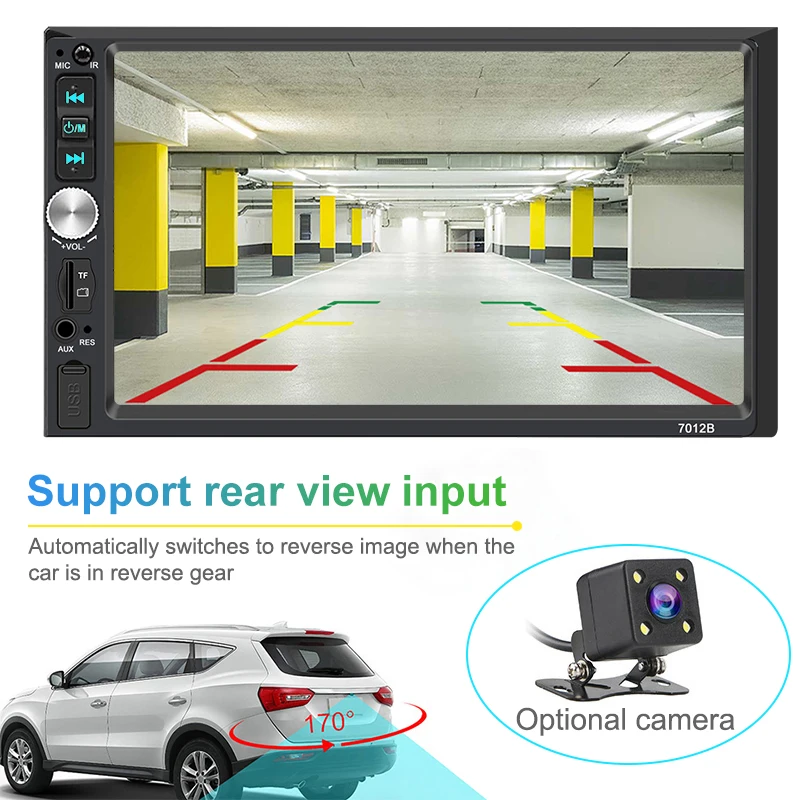 7 inch 1024*600 HD car mp5 player car radio stereo system wireless carplay DVD player with subwoofer