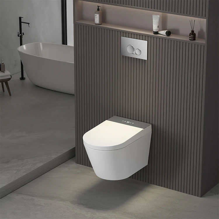Including Concealed Cistern Instant Heating And Seating Sensor Intelligent Wall Hung LED Display Smart Toilet