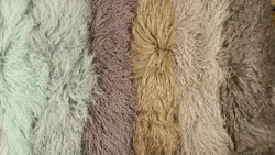 24x48 Inches real luxury fluffy Fur Mongolian lamb blanket throw plate