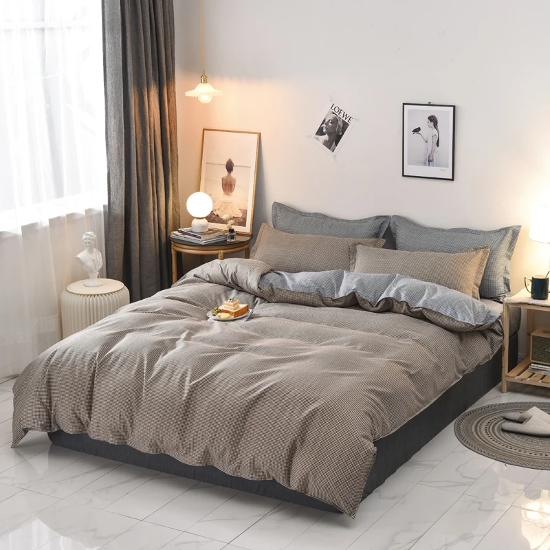 
Hot Sale Reversible Bed Sheet Bedding Duvet Cover Set 