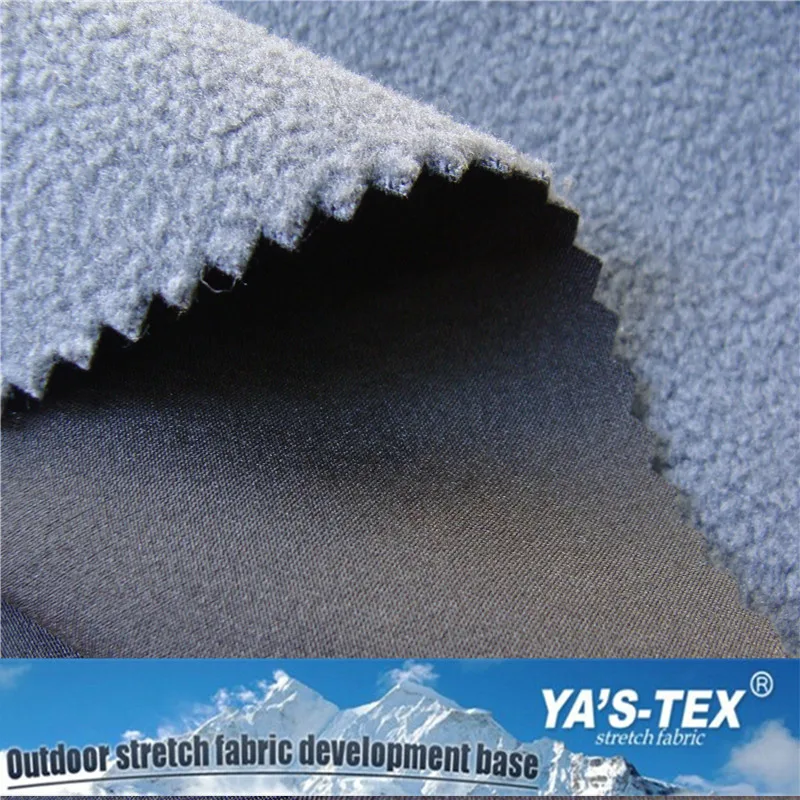 Rip-Stop softshell fabric four way stretch bonded polar fleece with TPU membrane fabric