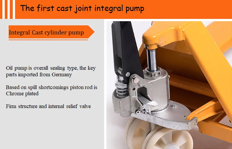 Durable Hydraulic Hand Pallet Truck for Heavy Loads with nylon wheel 3000kg Load Capacity