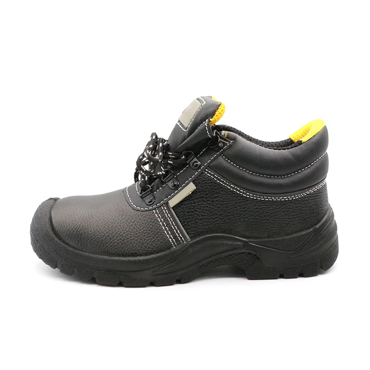 MaxiPact Unisex Comfort Safety Shoes Black Embossed Leather with Steel Toe & Steel Midsole PU Outsole Winter Autumn Outdoor Use
