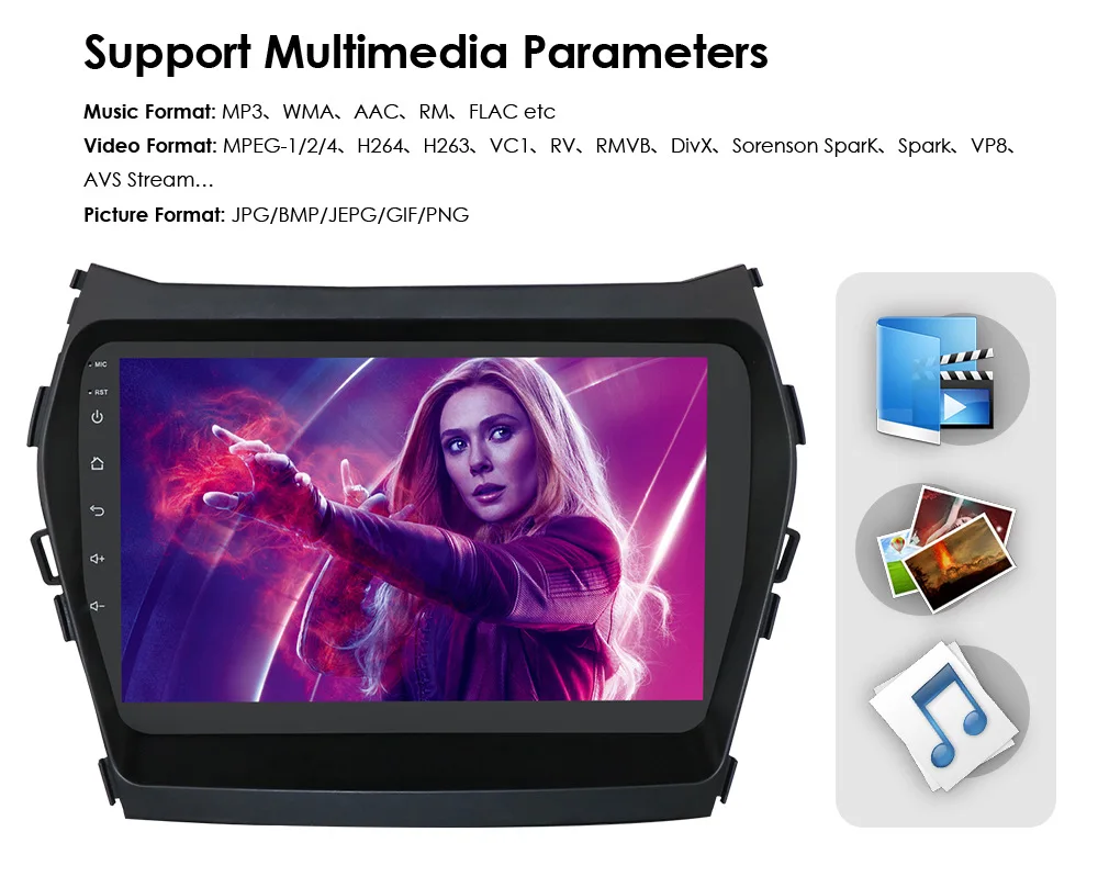 YHT Android 10 Car DVD Player For Hyundai IX45 Santa Fe 2013-2017 Radio Stereo 9 inch GPS Navigation BT DSP Audio Video