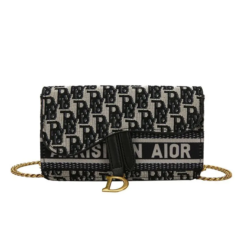 Роскошные Косой с напечатаным холстом седельная сумка поясная из натуральной кожи для женщин на цепочке через плечо; Сумка-клатч 3 в 1