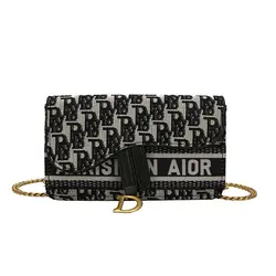 Luxury Oblique Printed Canvas Saddle waist bag fanny pack for women Chain Shoulder Messenger Bag Clutch 3-in-1