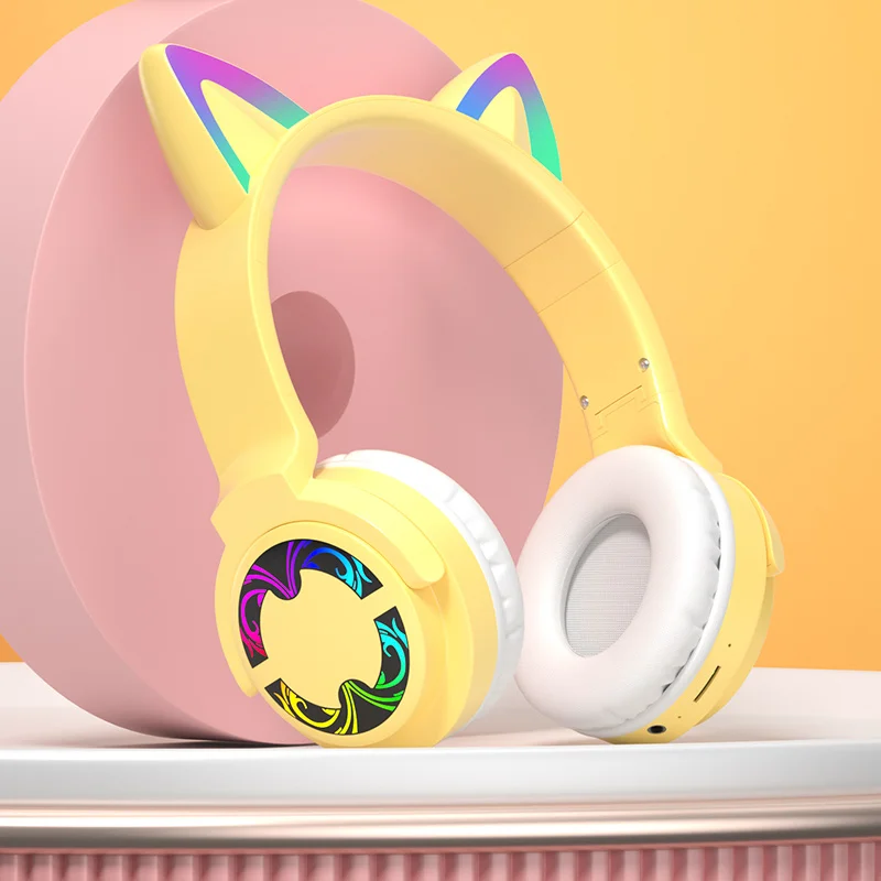 2021 New Product Cute in-ear Girl Pink Gaming Audifonos Children Cartoon Wireless Headphones