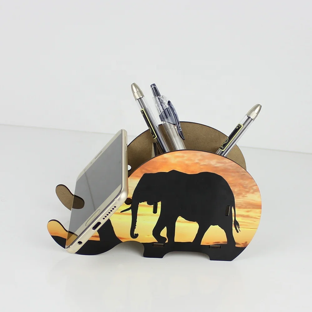Fast Production Blank Decorative Printable DIY pencil case Sublimation MDF Wood Mobile Phone Stand