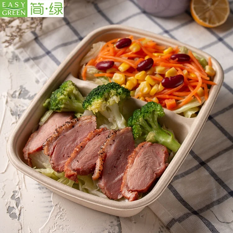 Одноразовые биоразлагаемые 100% натуральные экологически чистые мешки целлюлозы прямоугольной целлюлозы Bento Контейнер для салата